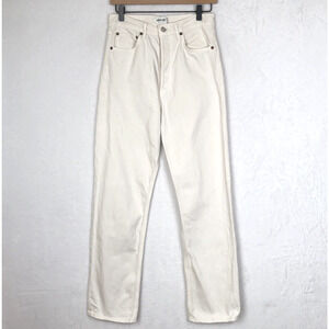 AGOLDE Jeans Women's 27 White 90s Pant Pinch Waist High Rise Button Fly Straight